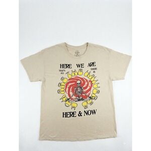ALTRU Graphic T-Shirt XL Here We Are Universe Skeleton Mushroom Tee